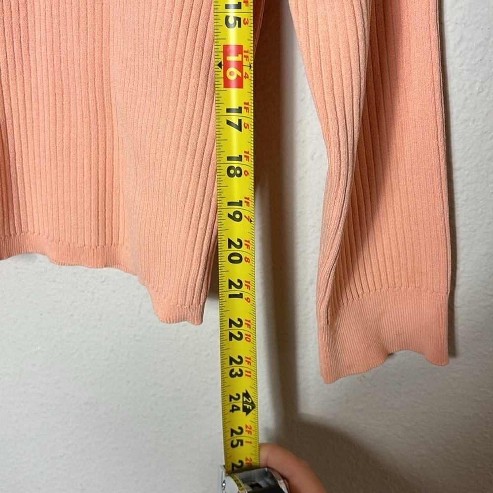 J. Crew Supersculpt ribbed stretch crewneck sweater T-Top Shirt in coral size L - Picture 6 of 11